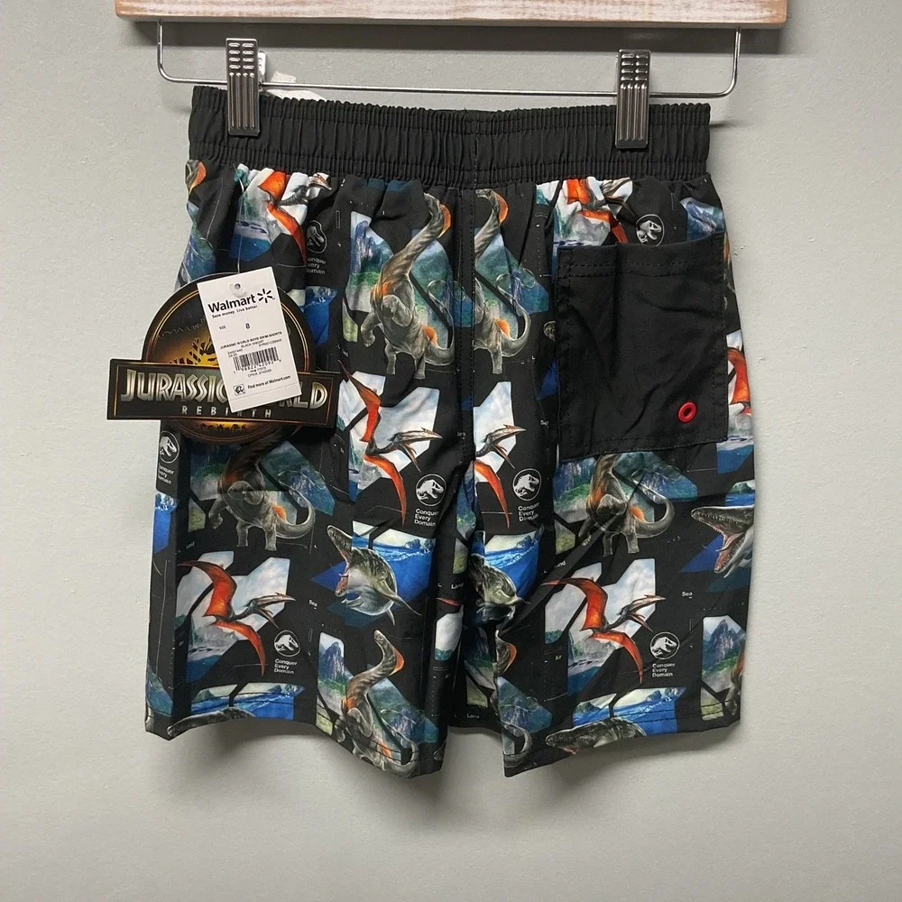 Jurassic World Boys Swim Shorts Black Dinosaur Print UV50 Size 4/5